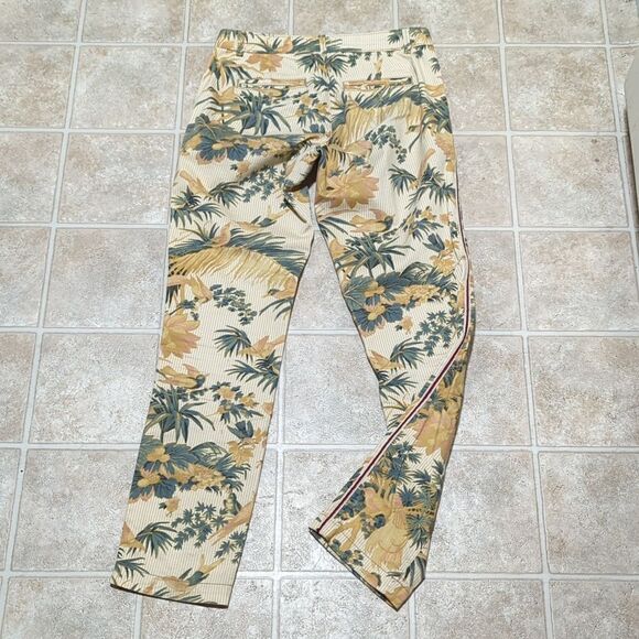 Anthropologie Relaxed Chino Pant Tropical Print 26 - Picture 7 of 9